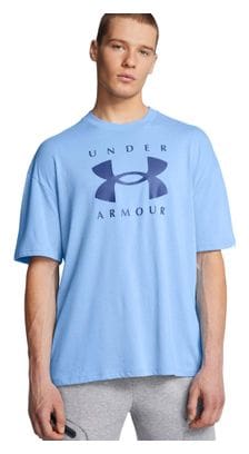 Under Armour Heavyweight Logo Blue Men's Short Sleeve T-Shirt S