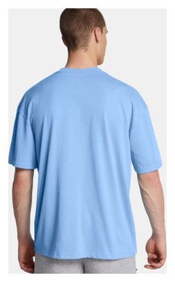Under Armour Heavyweight Logo Blue Heren Kort Mouw T-shirt S
