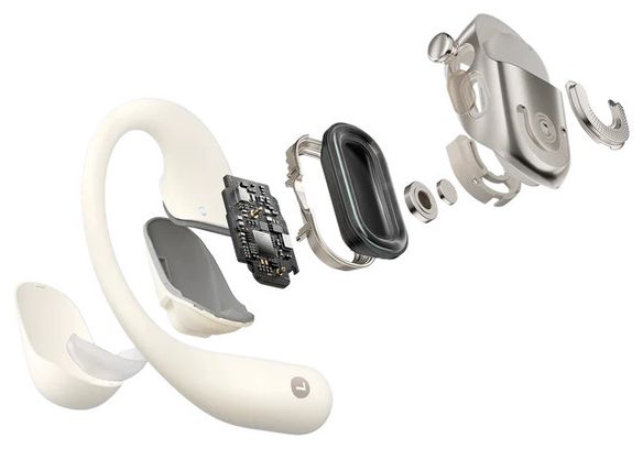 Shokz OpenFit 2 Beige Draadloze Oortelefoon