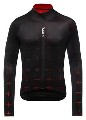 Maillot Manches Longues Gore Wear C5 Thermo Noir/Rouge