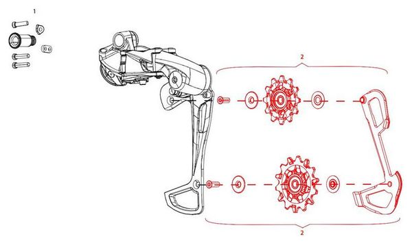 Deragliatore posteriore Sram e gabbia interna GX Eagle