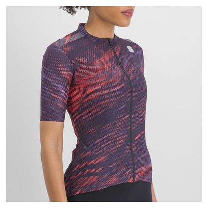 Maglia Sportful Cliff Supergiara donna a manica corta viola/rosa