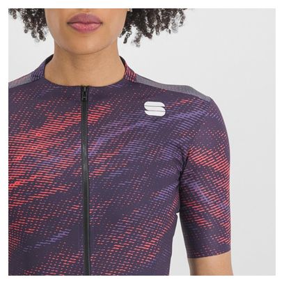 Maglia Sportful Cliff Supergiara donna a manica corta viola/rosa