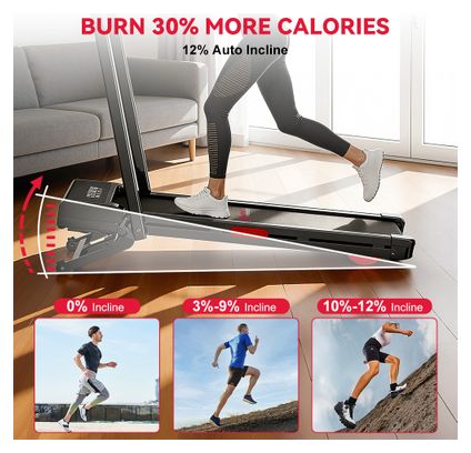 Tapis de course Fitness Y3 inclinaison automatique compact Noir avec tapis