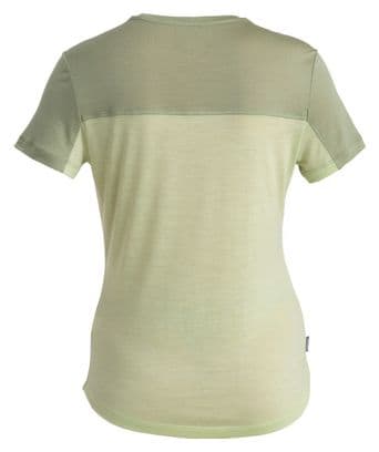 T-shirt Femme Icebreaker Merinos 125 Cool-Lite Sphere III Colour Block Vert