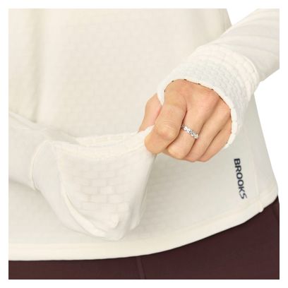 Maglia termica con cappuccio Brooks Momentum bianca da donna