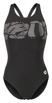 Bañador Arena Graphic V Back Negro/Blanco Mujer