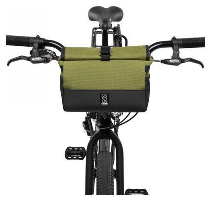 Sacoche de Guidon Chrome Double track Bar Bag Vert Noir
