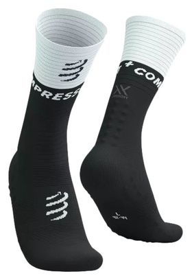 Compressport Calcetines de compresión media V2.0 Negro/Blanco