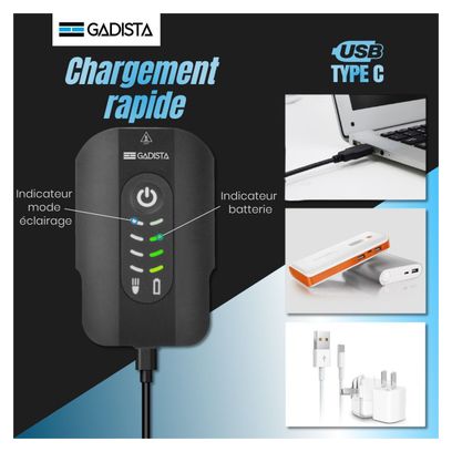 AIMIUVEI Éclairage Vélo, 1500 Lumens Rechargeable USB, 5 Modes Lumière 4 Modes Lumière, IPX6 Étanche, Phare et arrière VTT Route - Sport