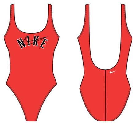 Nike U-Back Badeanzug Rot