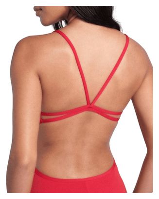 Maillot de Bain Arena Team Dos Lace Uni Rouge Femme