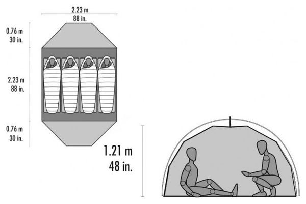 Tente de randonnée MSR Elixir 4 Gris