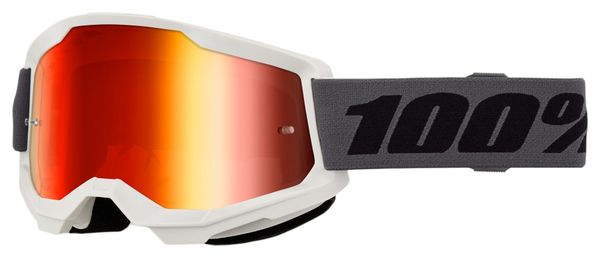 Maschera 100% Strata 2 Grigio/Lenti rosse a specchio
