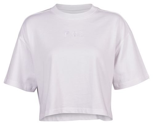 Wordmark Women's Premium Crop Short Sleeve T-Shirt White