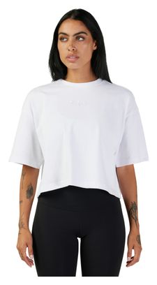 Wordmark Premium Crop Women's Short Sleeve T-Shirt White