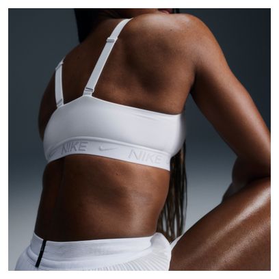 Sujetador blanco de sujeción media Nike Indy para mujer