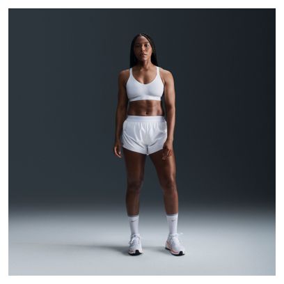 Sujetador blanco de sujeción media Nike Indy para mujer