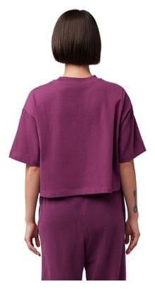 Fox Wordmark Women's Purple Crop Short Sleeve T-Shirt