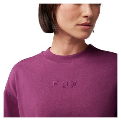 Fox Wordmark Women's Purple Crop Short Sleeve T-Shirt