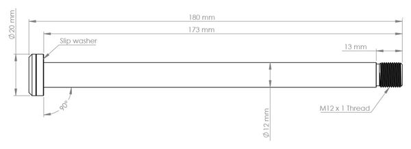 Burgtec Rocky Mountain MTB Rear Axle 173 mm | M12x1.0 | Black