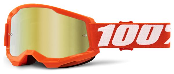Masque 100% STRATA 2 | Orange | Verres Mirror Or