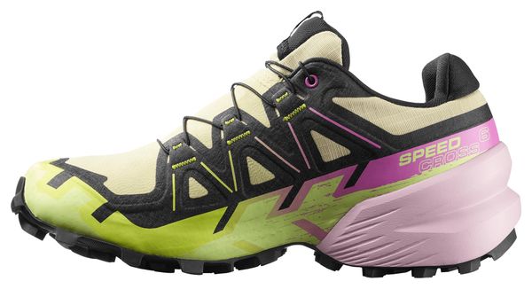 Salomon Speedcross 6 GTX Trail Running Shoes Yellow/Pink Women's