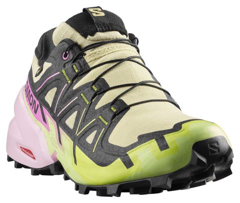 Salomon Speedcross 6 GTX Trail Running Shoes Yellow/Pink Women's