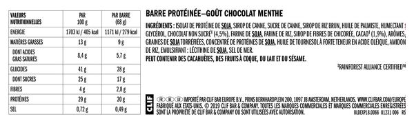 Barre Protéinée CLIF BAR Builder's Chocolat Menthe 68g