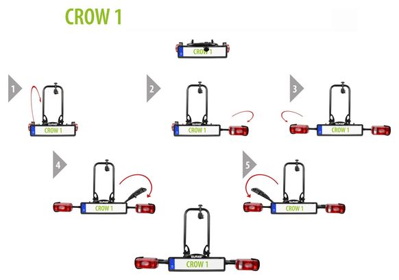 Porte-vélos 1 vélos sur attelage CROW 1 - EUFAB