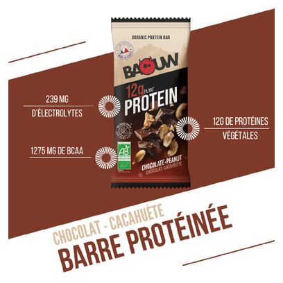 Barre Protéinée BIO Baouw Chocolat Cacahuètes 50g