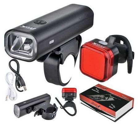 Kit d'éclairage à Led pour vélo rechargeable par USB 400/40 Lumen