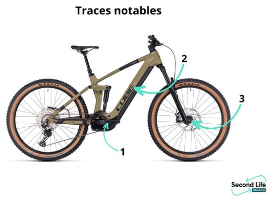 Produit Reconditionné - VTT Électrique Tout-Suspendu Cube Stereo Hybrid 160 HPC Race 625 27.5 Shimano Deore 12V 625 Wh 27.5'' Vert Olive 2023