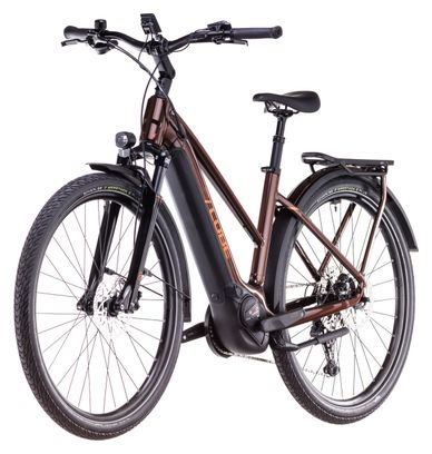 Cube Touring Hybrid Pro 625 Trapeze Elektrische Hybride Fiets Shimano Cues 11S 625 Wh 700 mm Kaneel Bruin Oranje 2025