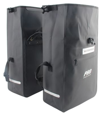Sacoches Double Vélo 56 Litres Noire Réflecteurs