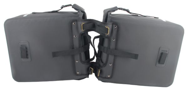 Sacoches Double Vélo 56 Litres Noire Réflecteurs