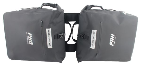 Sacoches Double Vélo 56 Litres Noire Réflecteurs