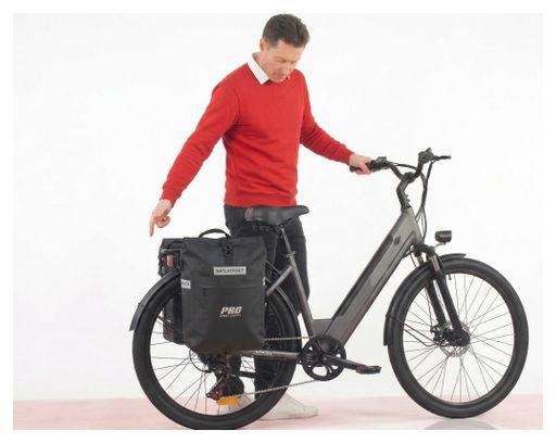 Sacoches Double Vélo 56 Litres Noire Réflecteurs