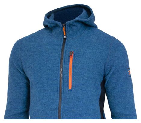 Ivanhoe hoodie Valle Hood Bleu électrique pour homme en laine-Bleu