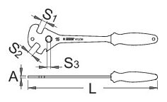 Pedaalsleutel Unior 15 mm 1613/2BI-US