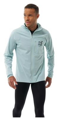 Giacca impermeabile Compressport Tempest blu da uomo