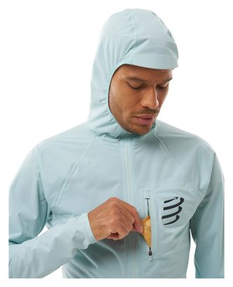 Giacca impermeabile Compressport Tempest blu da uomo