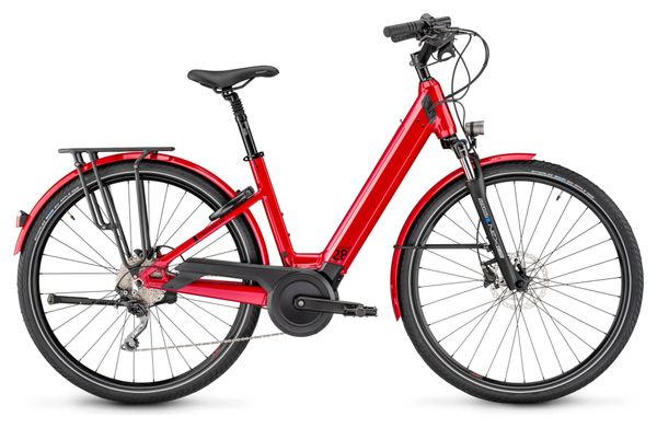 MoustacheSamedi 28 .5 Open Shimano Deore 10V 500 Wh 700mm Rojo 2023 Bicicleta eléctrica de ciudad