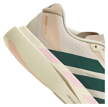 Adidas Adizero Evo SL Woven hardloopschoenen voor dames, wit/groen/roze