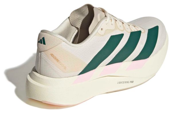 Adidas Adizero Evo SL Woven hardloopschoenen voor dames, wit/groen/roze
