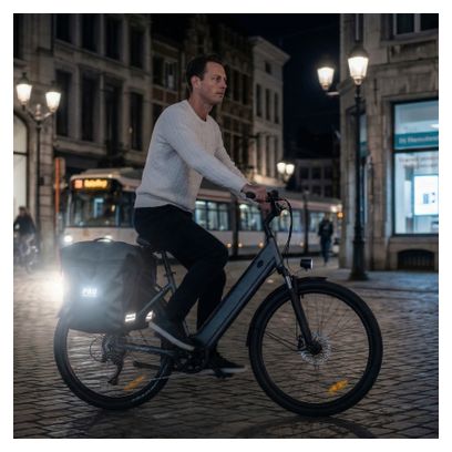 Sacoche Double Vélo 54 Litres Noire Imperméable Avec réflecteurs