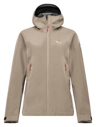 Waterdichte dames Jas Salewa Puez Gore-Tex 3L EPE Beige