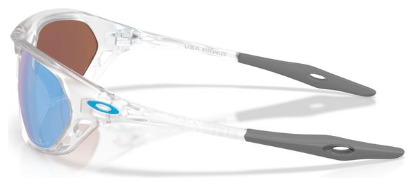 Oakley Cage Jacket Sunglasses, Matte Clear/Prizm Deep Water Polarized/OO9537-0261