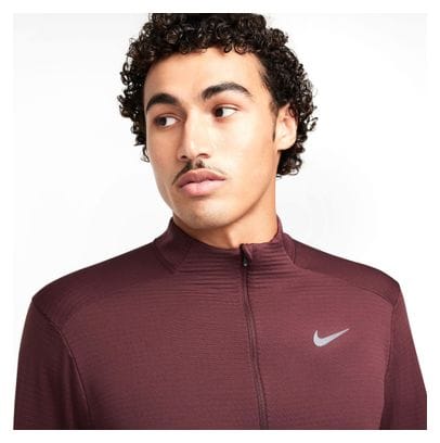 Camiseta térmica con 1/2 cremallera Nike Element Red para hombre