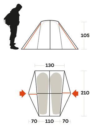 Tenda per 2 persone Ferrino Fuji 2 Verde